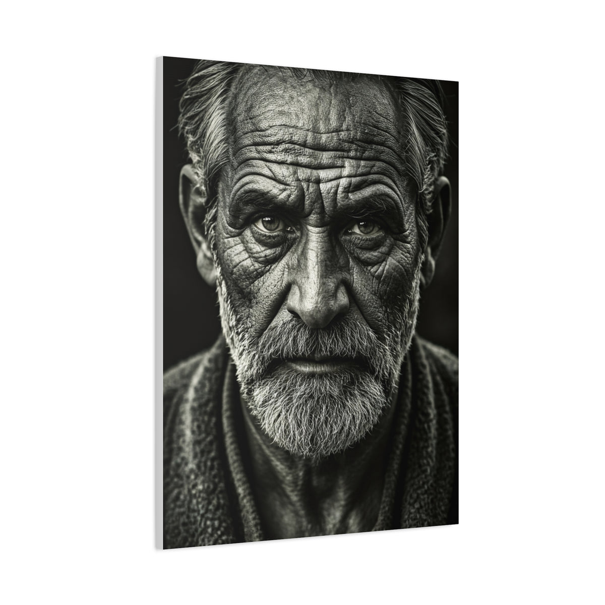 Lines of Time Black & White Elder Portrait Wall Art & Canvas Prints