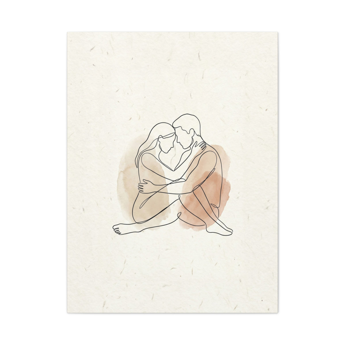 Minimal Line Art Intimate Embrace Wall Art & Canvas Print