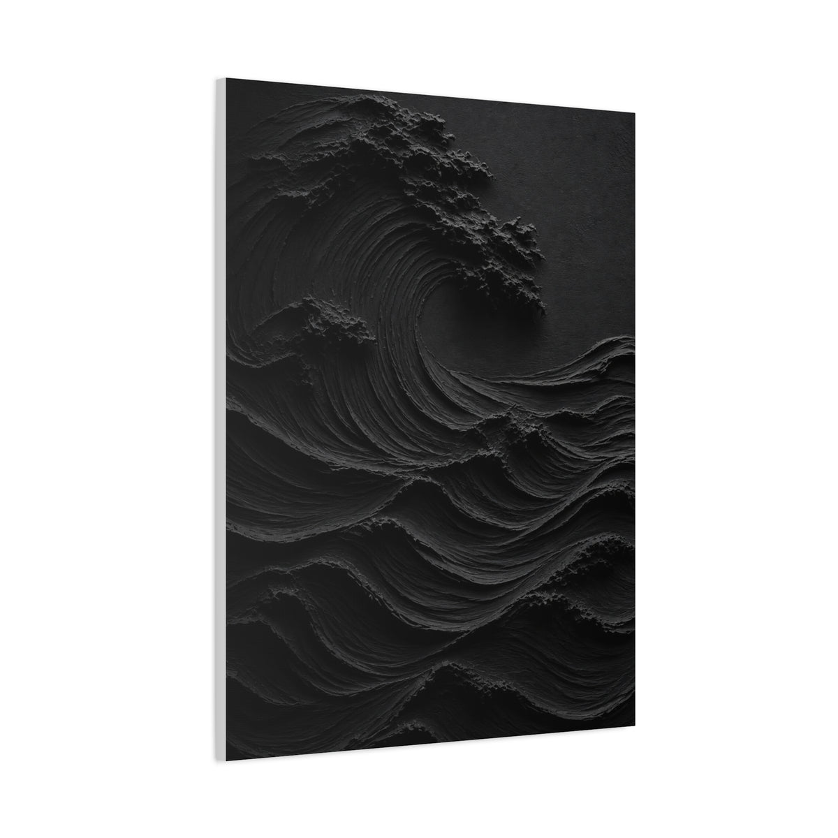 Dark Textured Wave Monochrome Statement Wall Art & Canvas Print