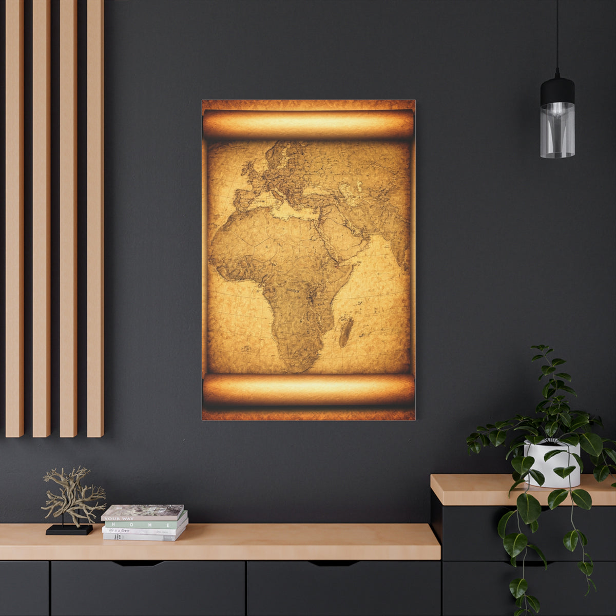 Antique Parchment World Map Wall Art & Canvas Prints