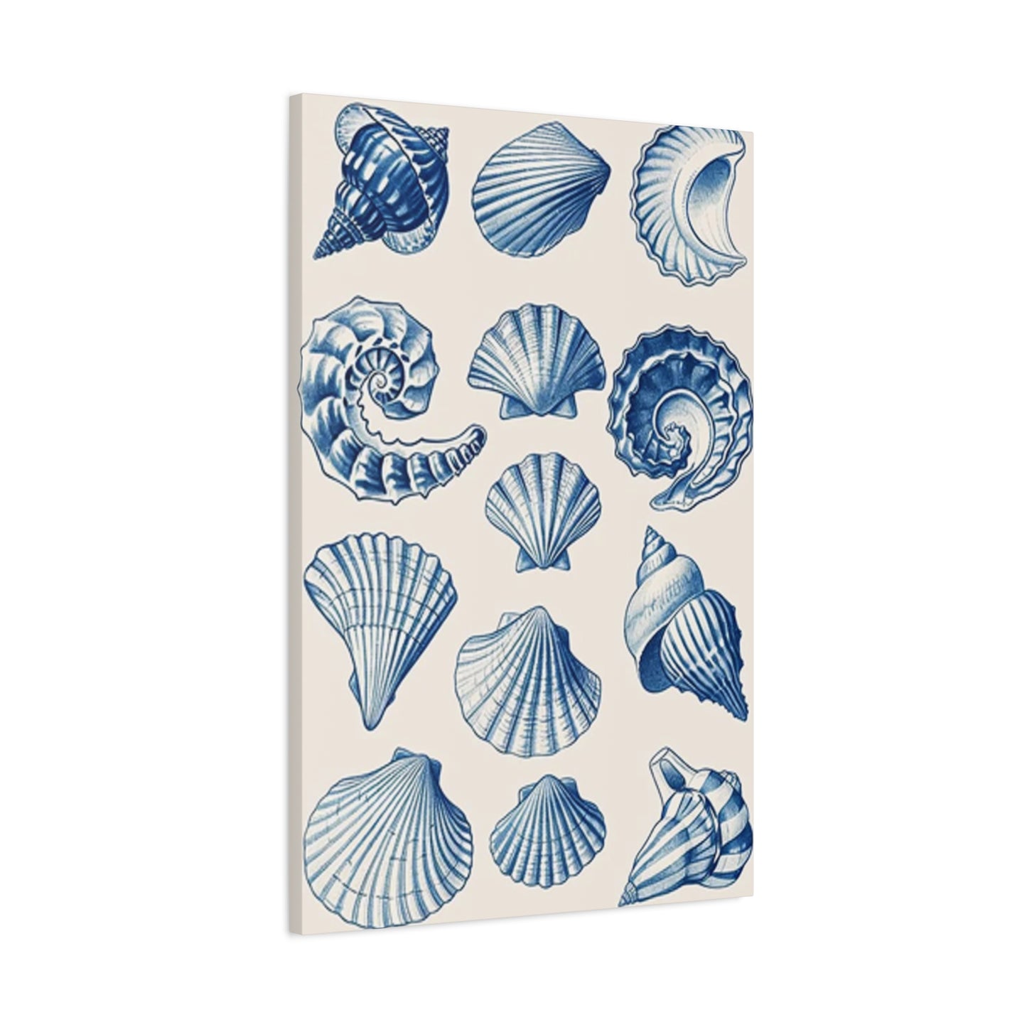 Blue Shell Shapes Wall Art & Canvas Prints
