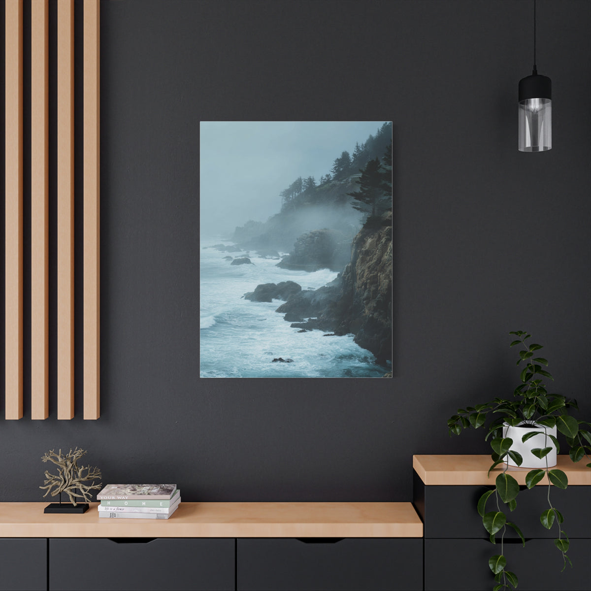 Foggy Coastal Cliffs on Quiet Morning Wall Art & Canvas Print