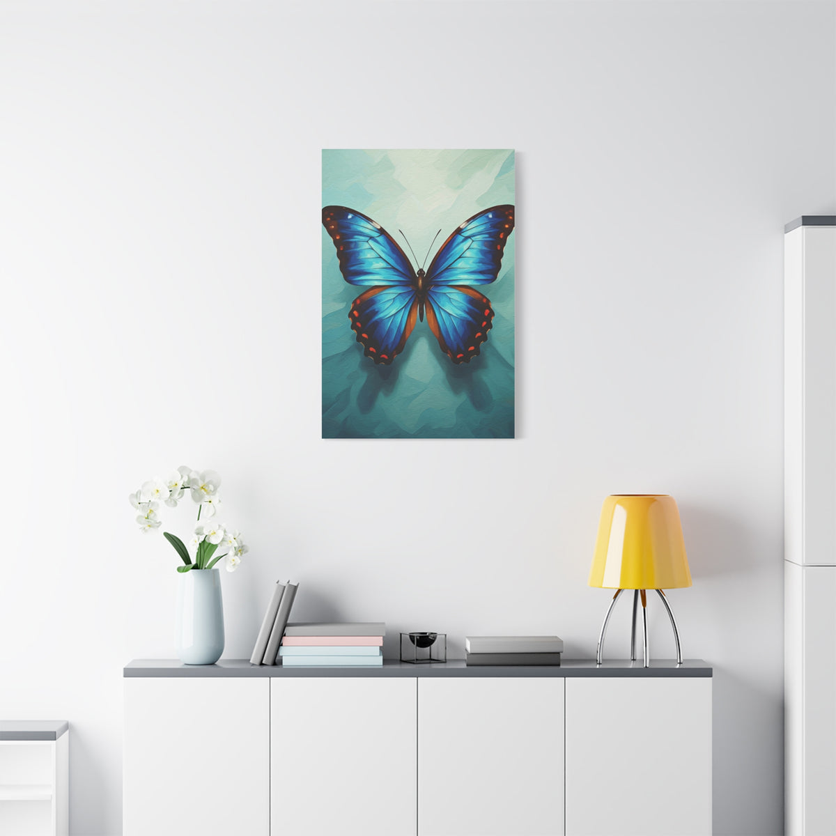 Azure Blue Butterfly Elegance Wall Art & Canvas Prints