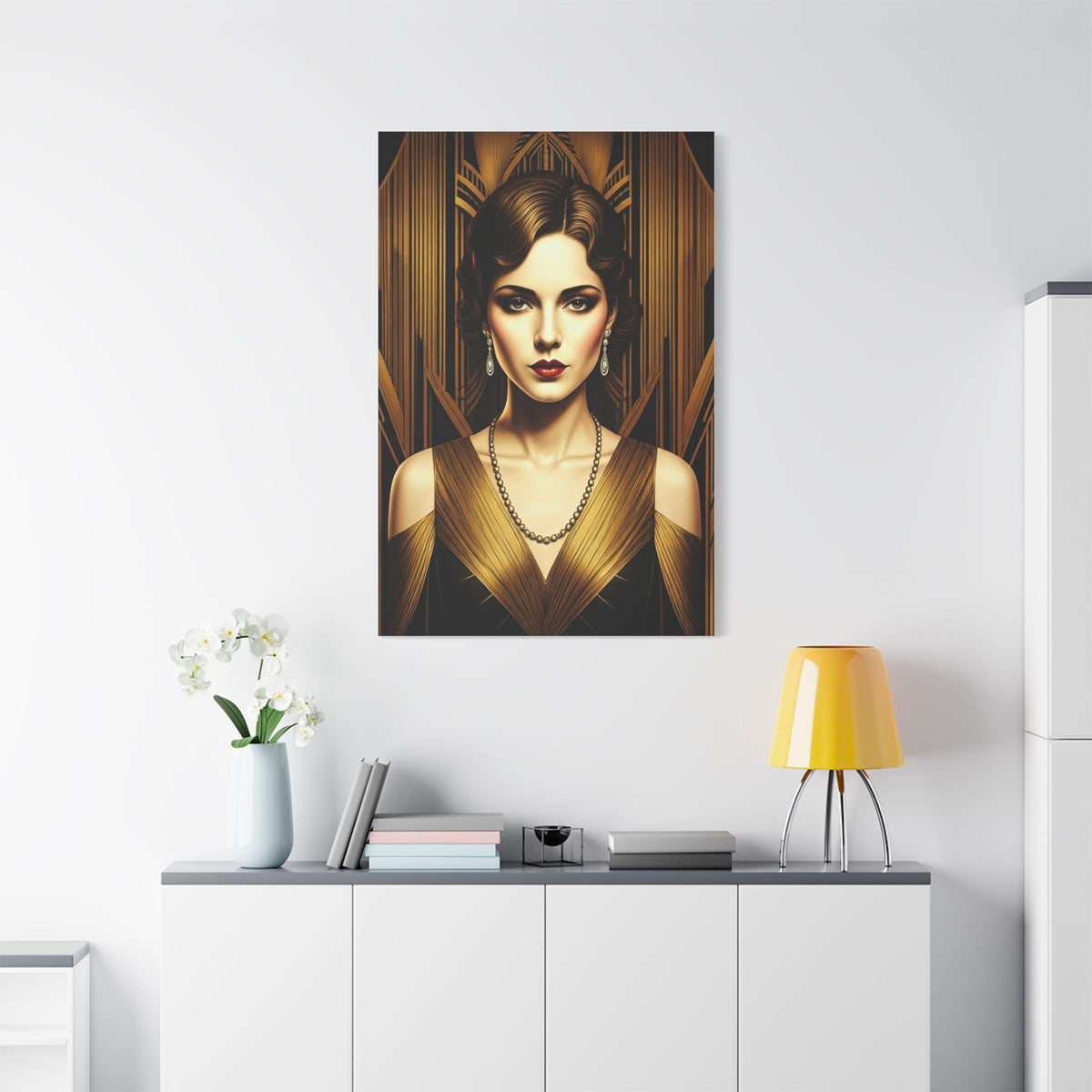 Golden Vintage Glamour Portrait Wall Art & Canvas Prints