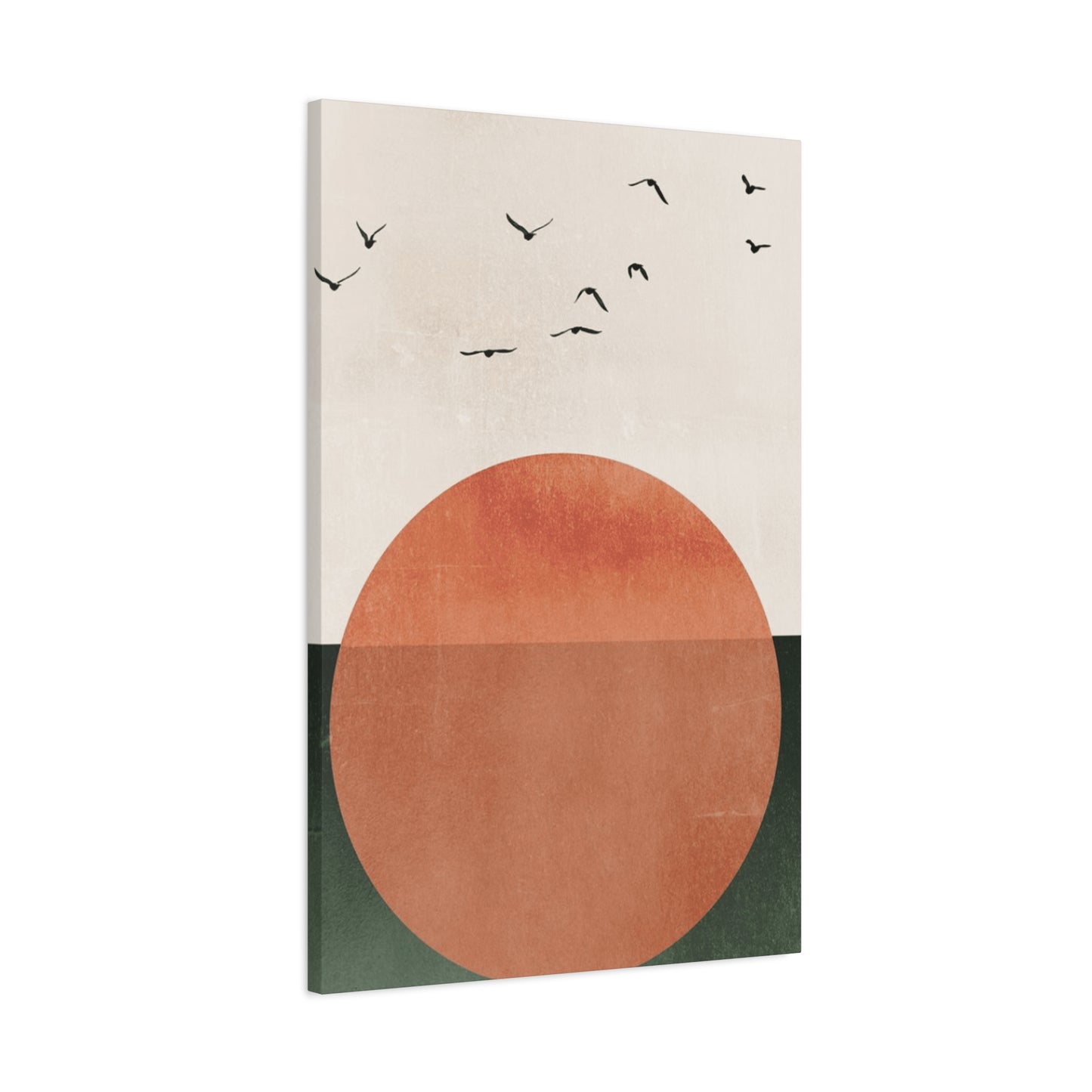 Big sun and Flying Birds Wall Art & Canvas Prints