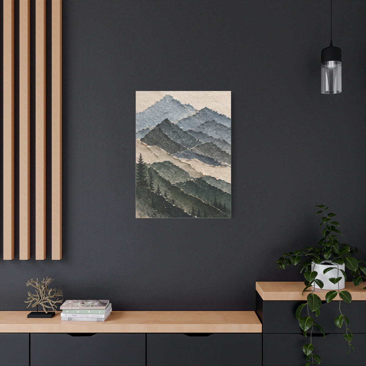 Abstract Layered Paper Mountain Wall Art & Canvas Print
