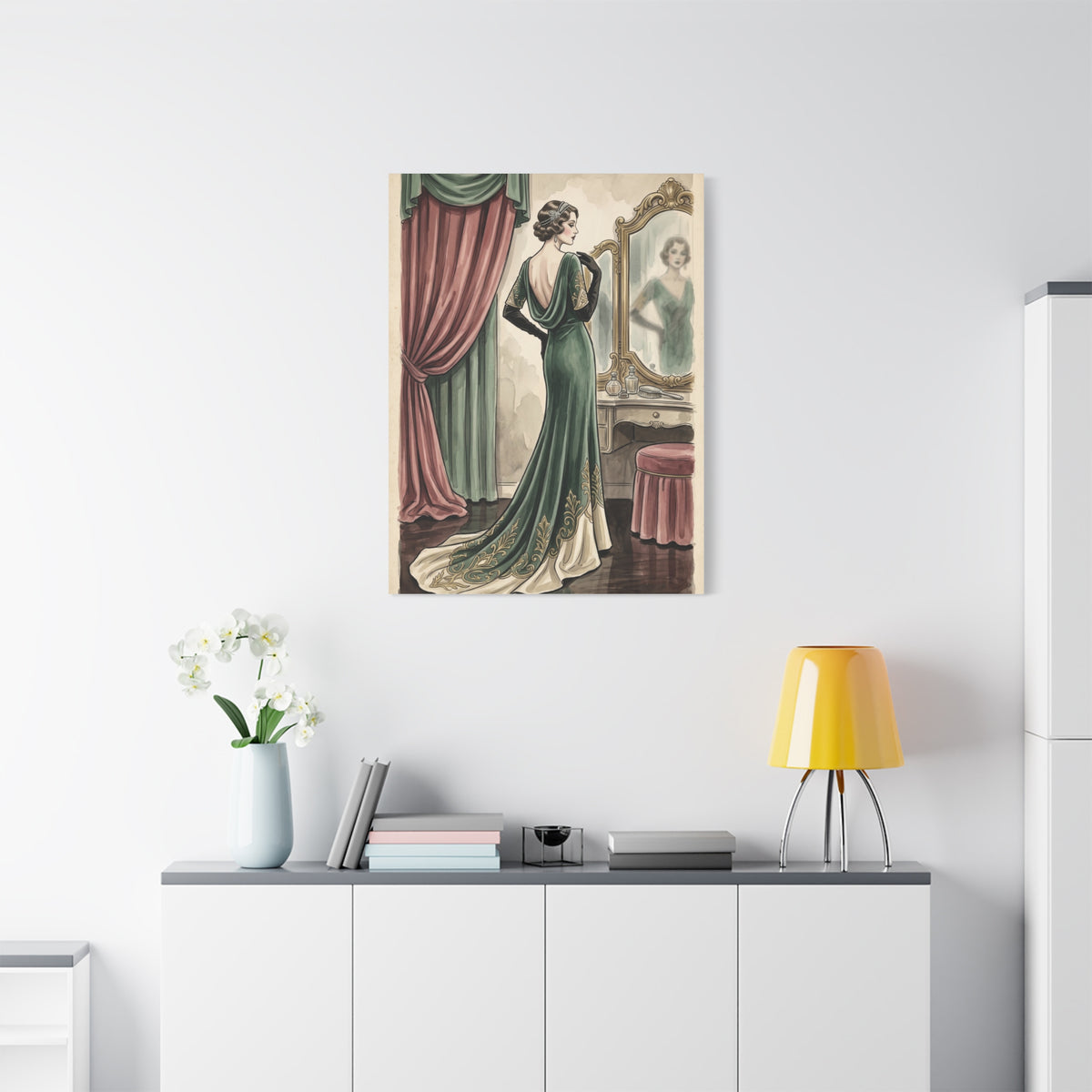 Vintage Fashion Atelier Illustration Wall Art & Canvas Print
