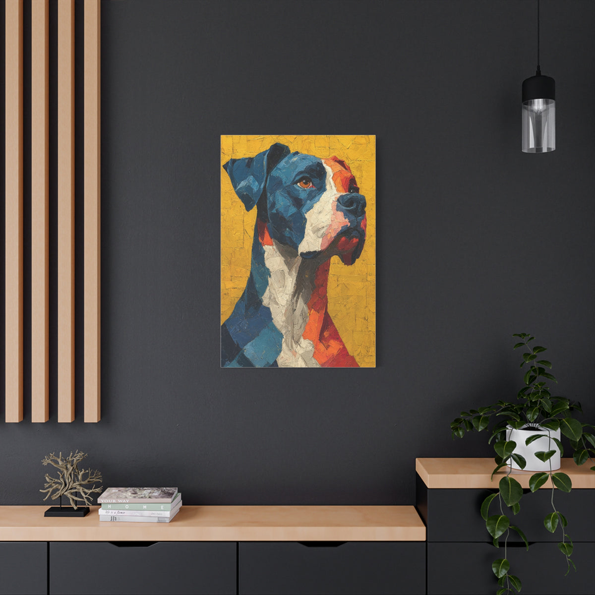 Boxer Abstract Color Portrait Wall Art & Canvas Print