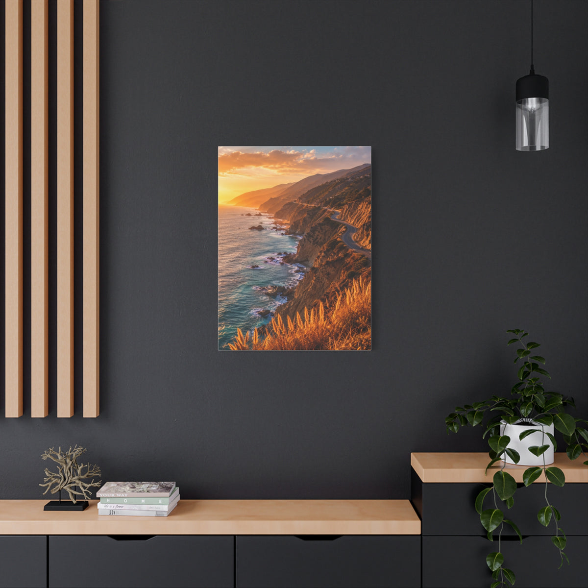 Malibu Coastal Cliffs at Golden Hour Wall Art & Canvas Print