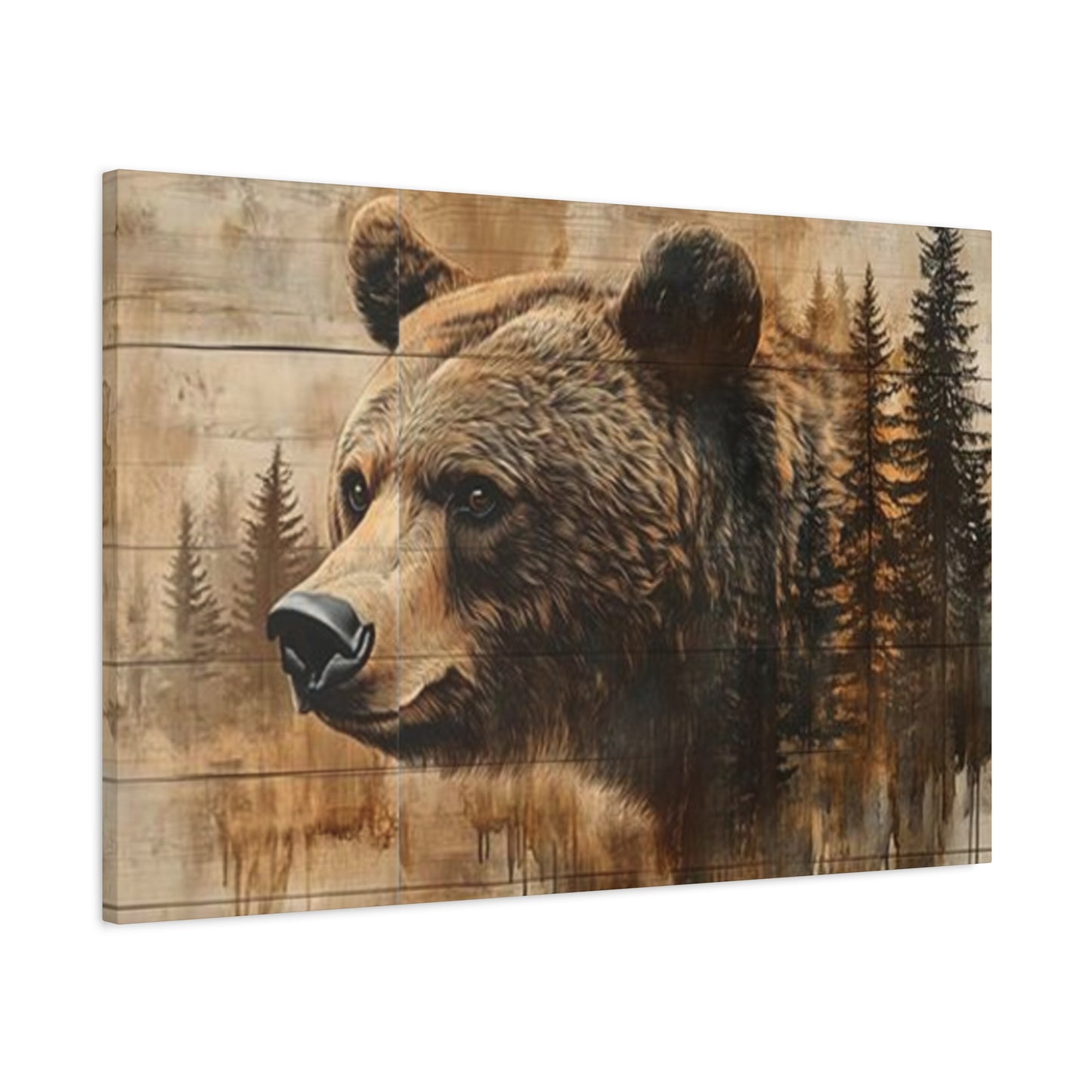 Grizzly Bear Wildlife Painting Wall Art & Canvas Prints