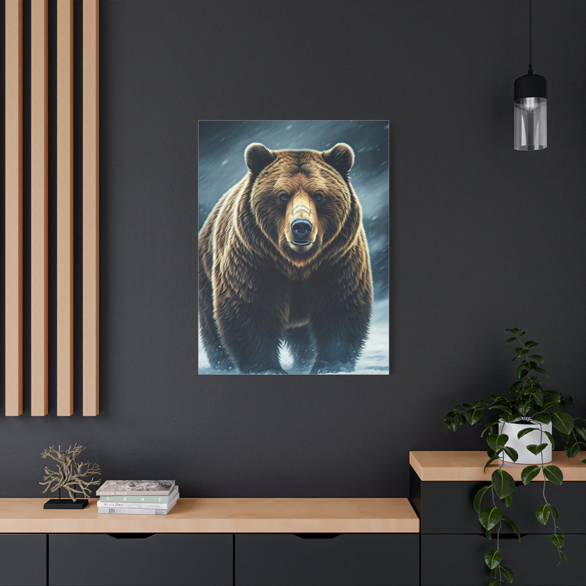 Snowy Landscape Grizzly Bear Wall Art & Canvas Prints