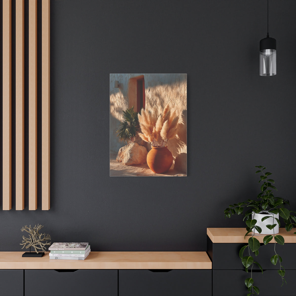 Pampas Grass Terracotta Still Life Wall Art & Canvas Print