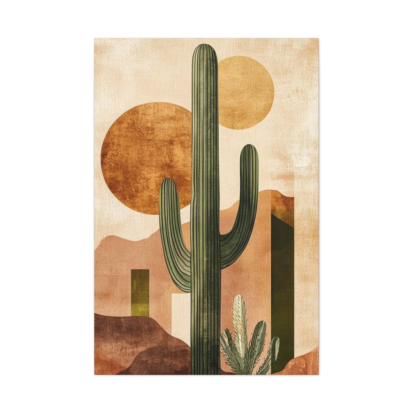 Long Cactus In Desert Wall Art & Canvas Prints