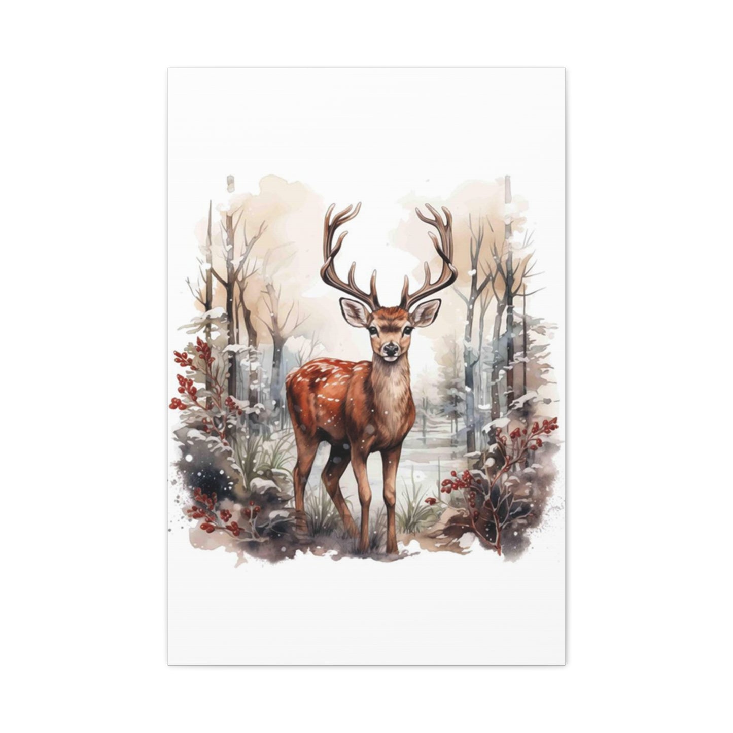 Small Reindeer Painting Wall Art & Canvas Prints
