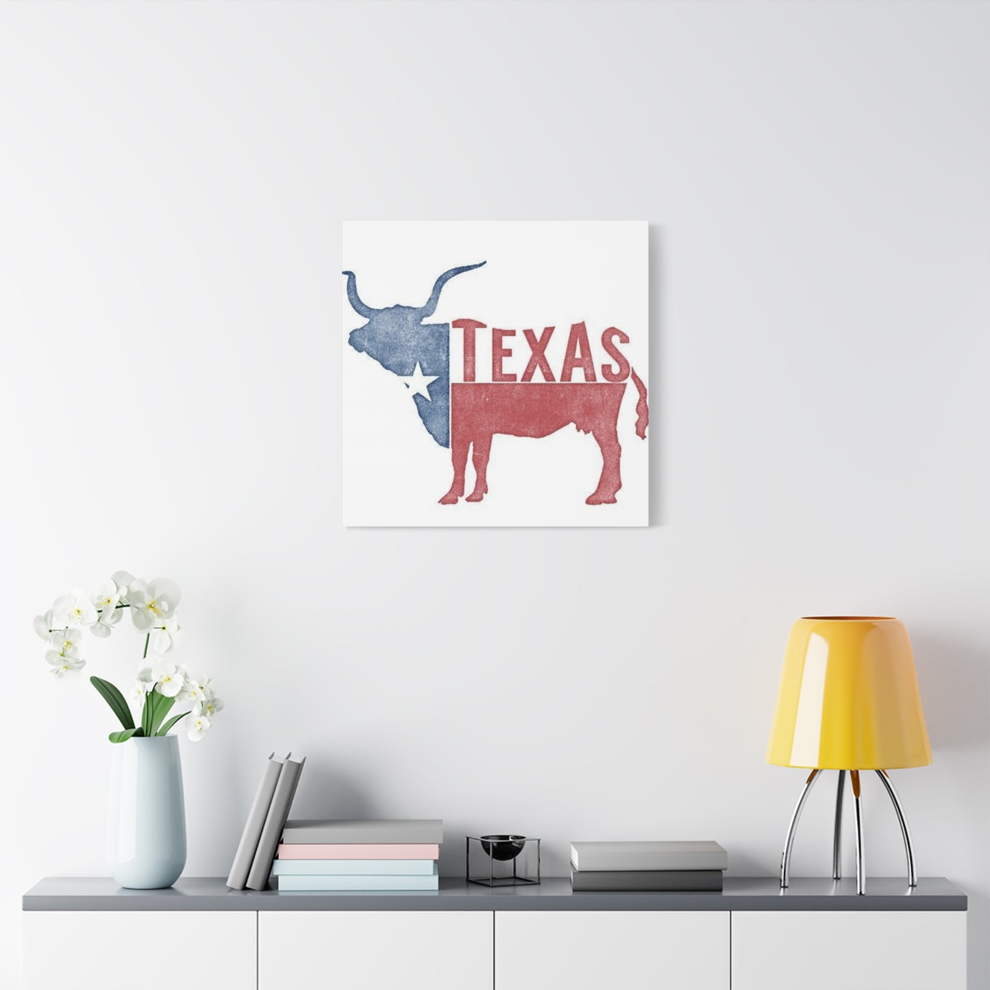 Bull American Flag Texas Poster Wall Art & Canvas Prints