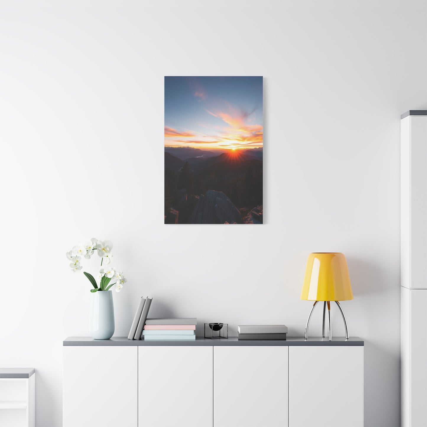 Zenith Glow: Mountain Reverie Wall Art & Canvas Print