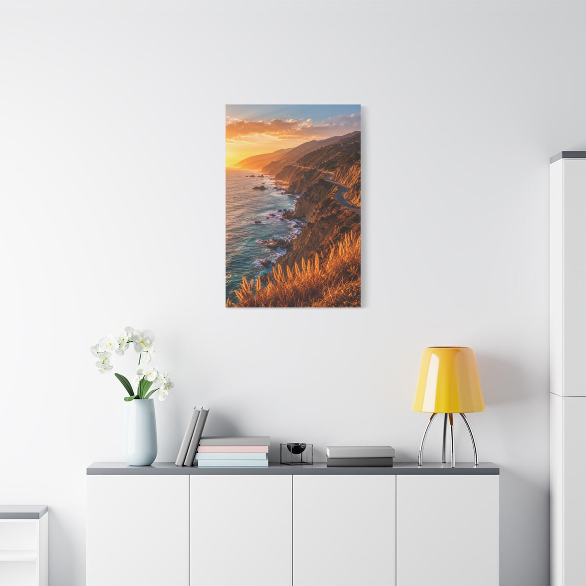 Malibu Coastal Cliffs at Golden Hour Wall Art & Canvas Print