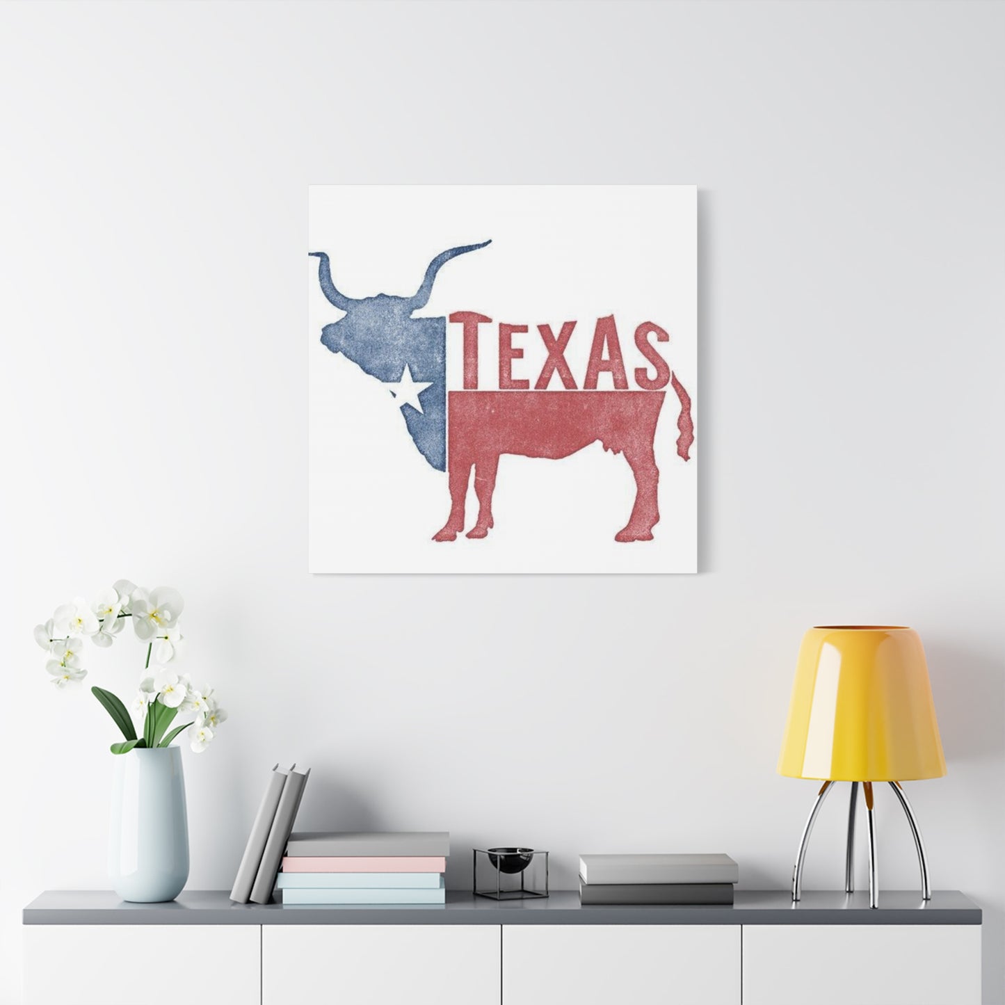 Bull American Flag Texas Poster Wall Art & Canvas Prints