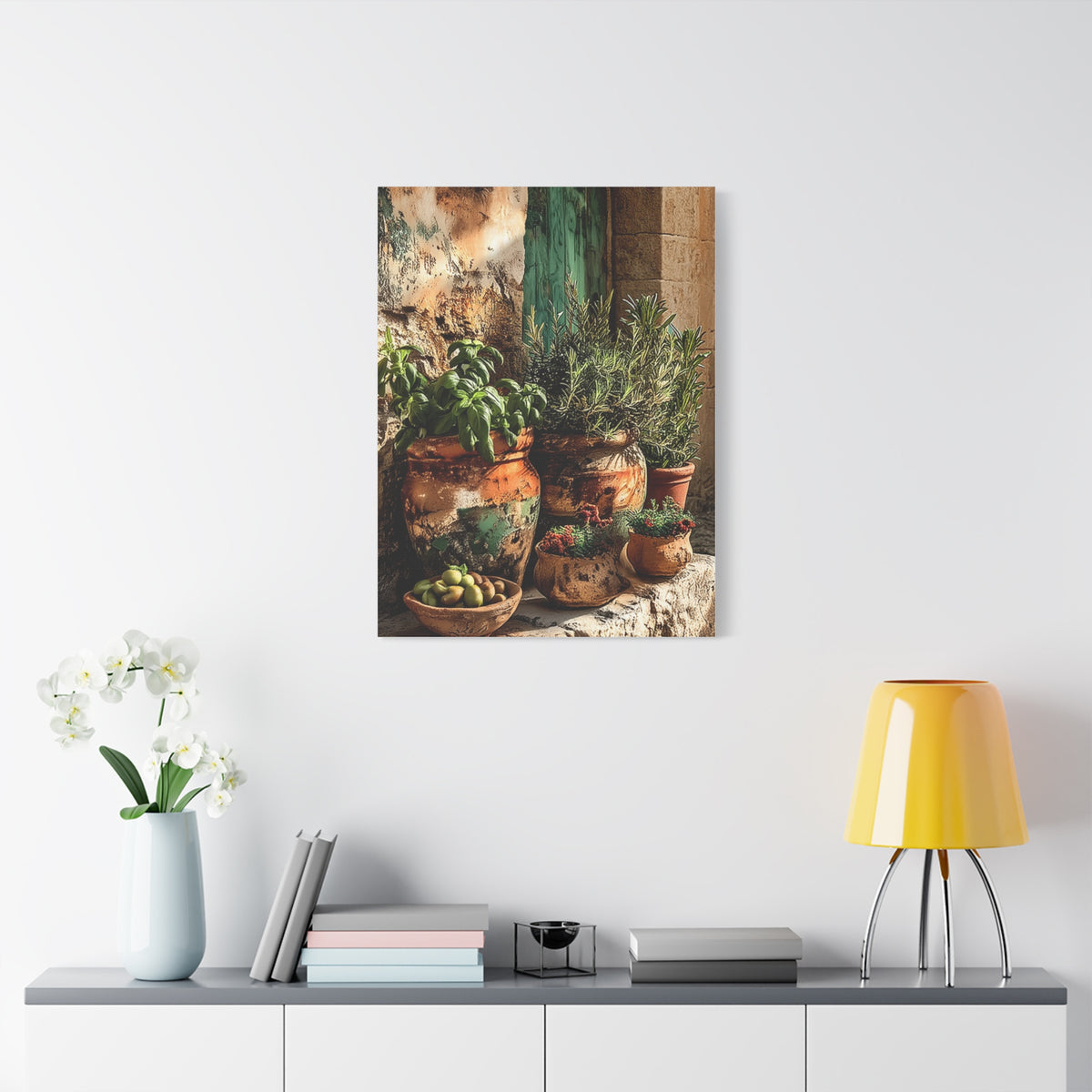 Mediterranean Herb Garden Still Life Wall Art & Canvas Print