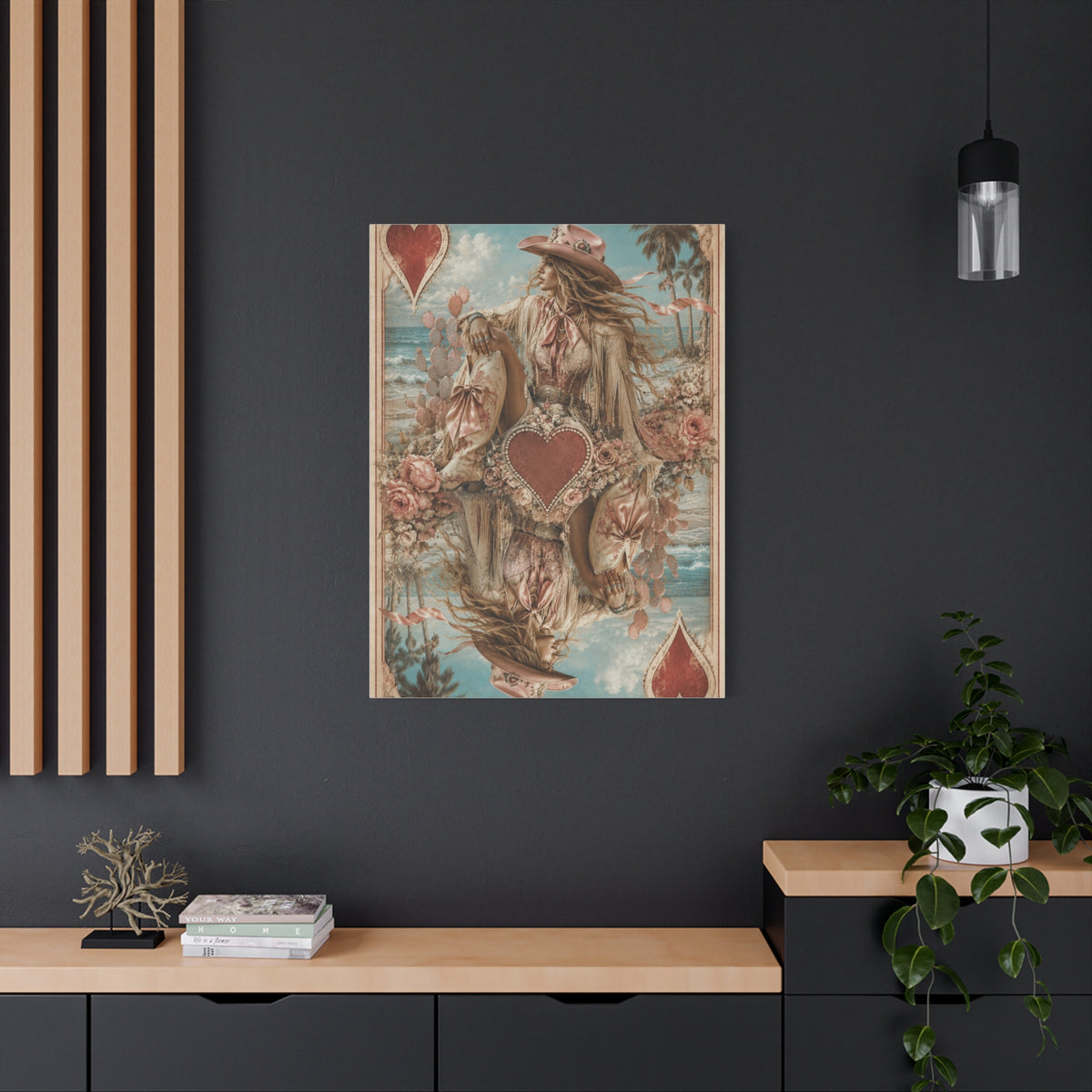 Coastal Cowgirl Playing Card Portrait Wall Art & Canvas Print