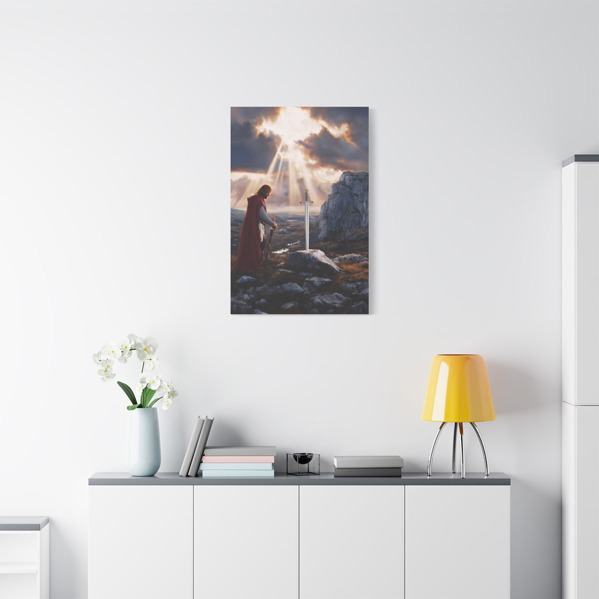 King Arthur and the Sword Excalibur Sacred Moment Wall Art & Canvas Print