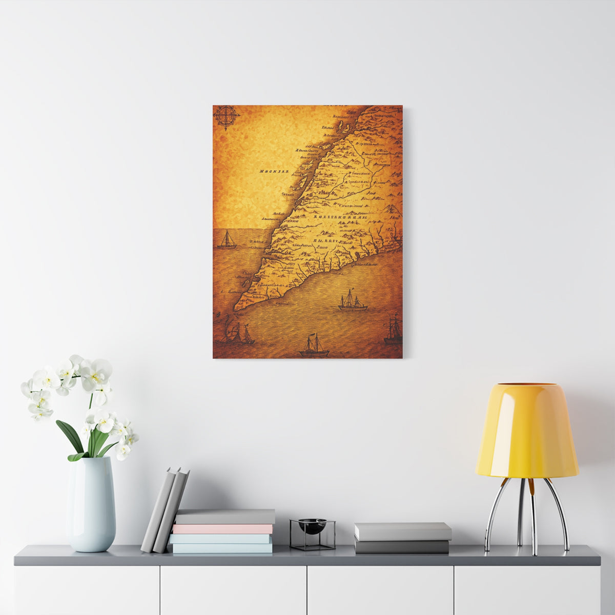 Soft Sepia Classic World Chart Wall Art & Canvas Prints