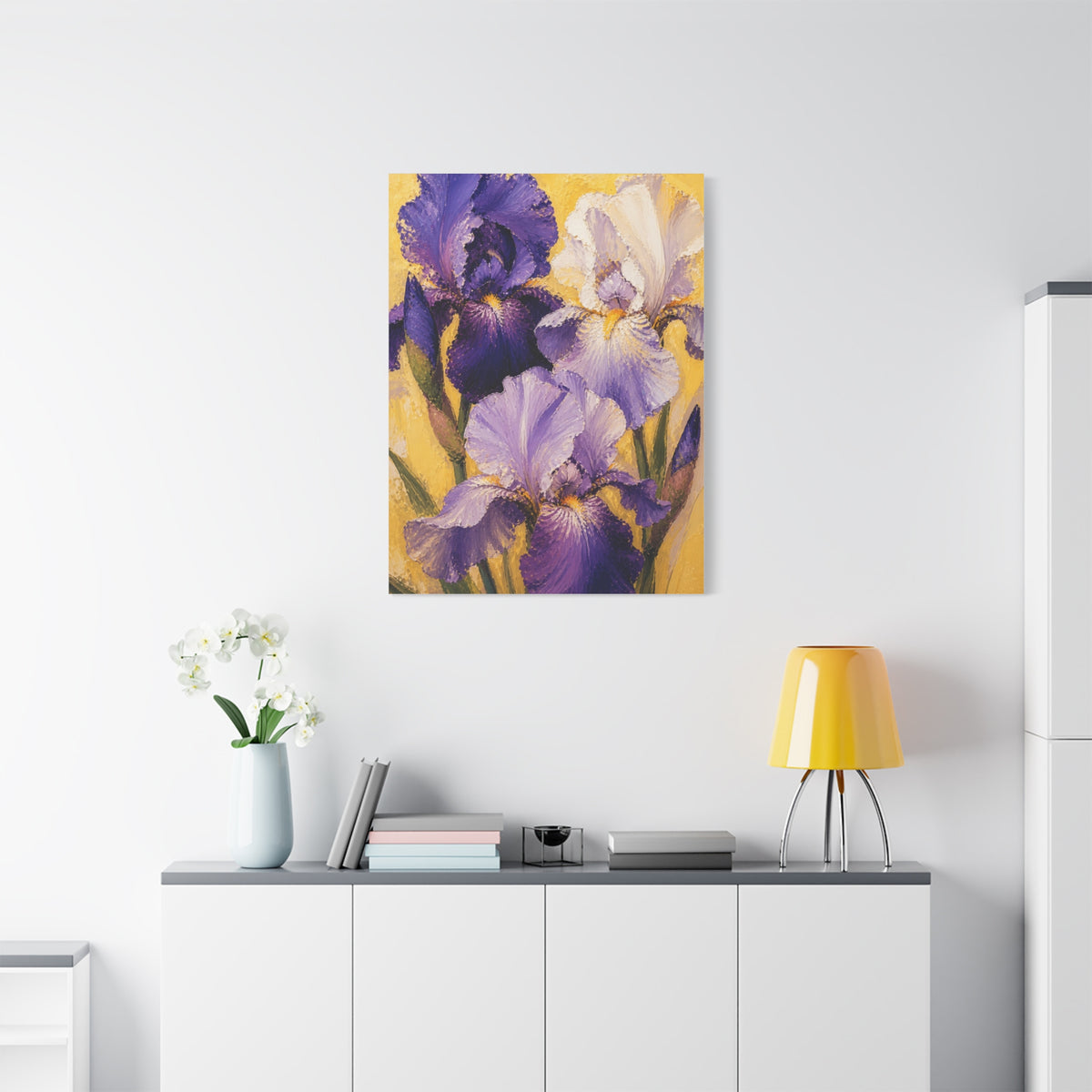 Iris Floral Impasto Painting Wall Art & Canvas Print