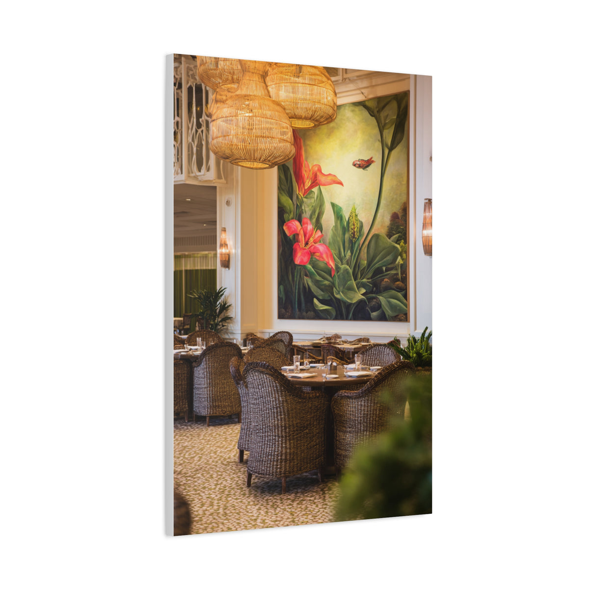 Tropical Flora and Fauna Resort Restaurant Wall Art & Canvas Print