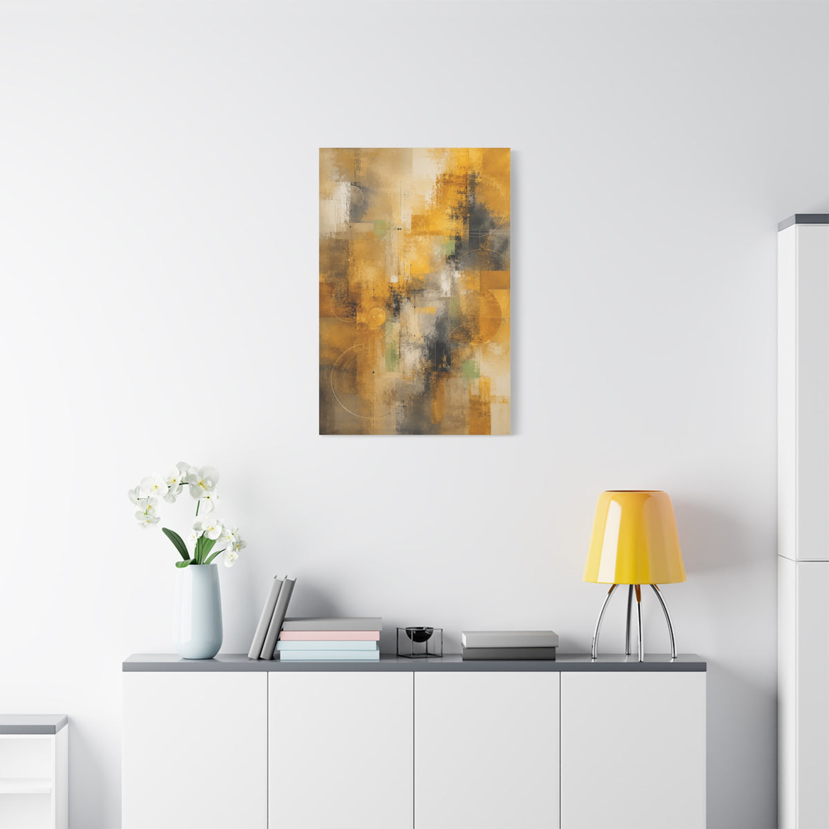 Abstract Golden Urban Texture Composition Wall Art & Canvas Print