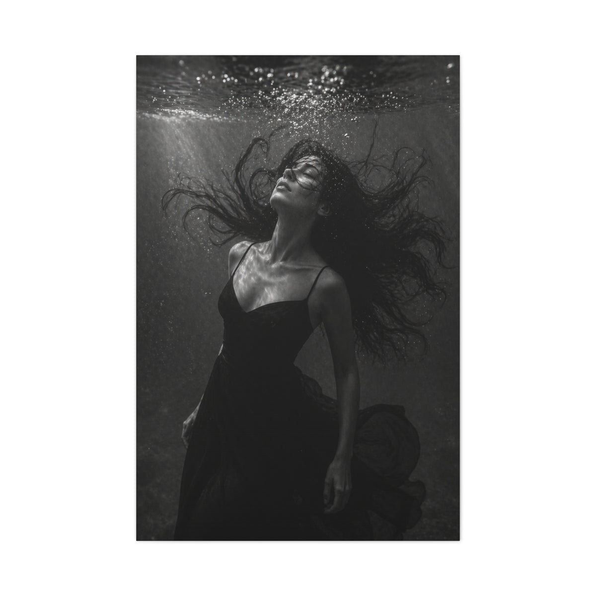 Submerged Black and White Portrait Wall Art & Canvas Print