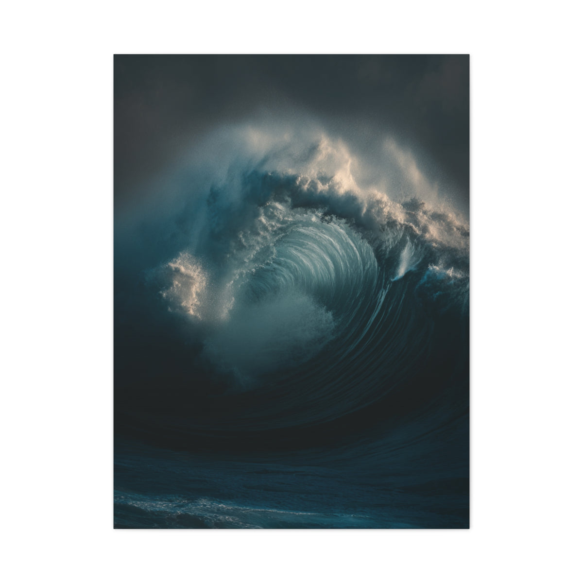 Powerful Ocean Wave Curling in Dramatic Motion Wall Art & Canvas Print