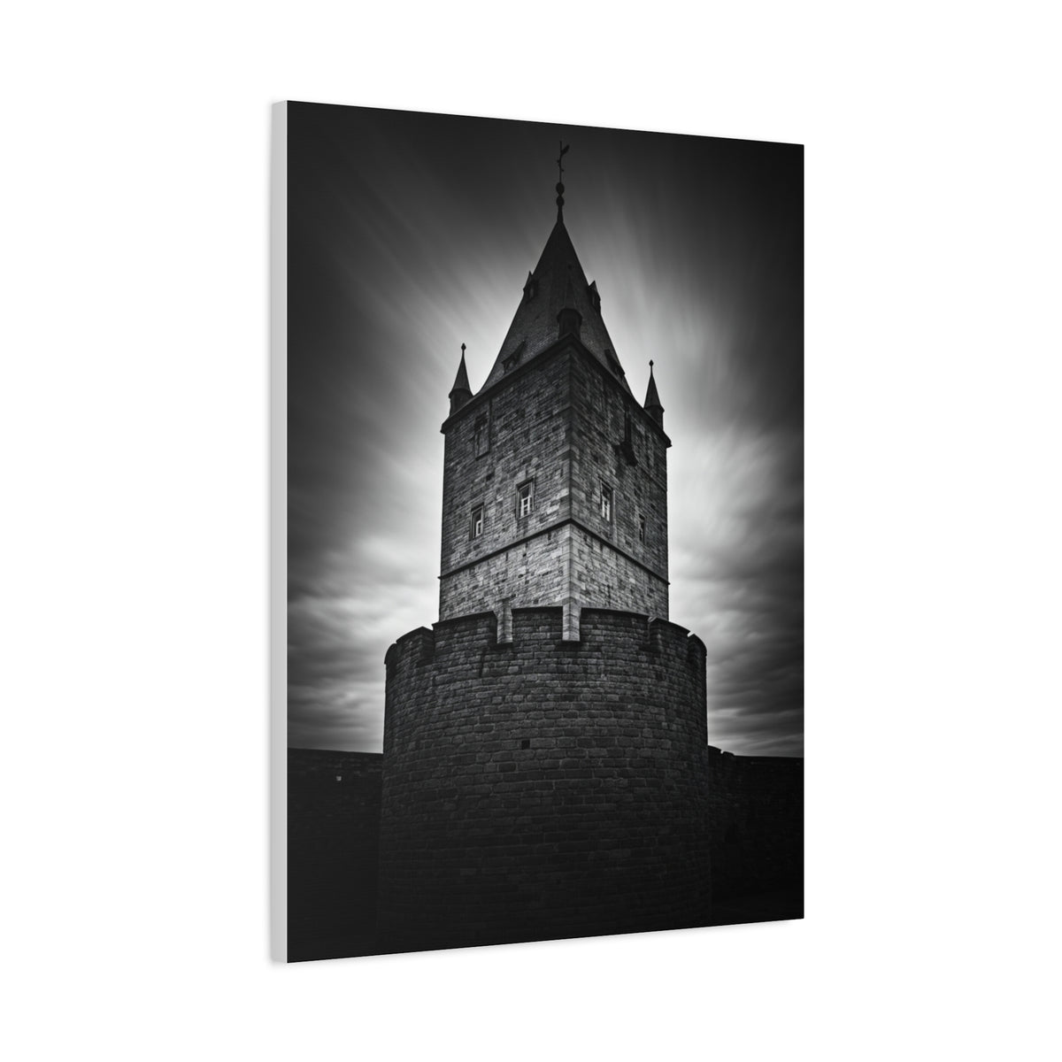 Gothic Fortress Tower Under Dramatic Skies Wall Art & Canvas Prints