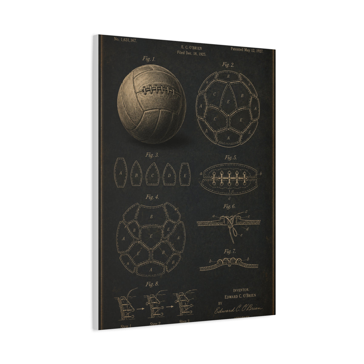 Vintage Soccer Ball Patent Sports Wall Art & Canvas Print