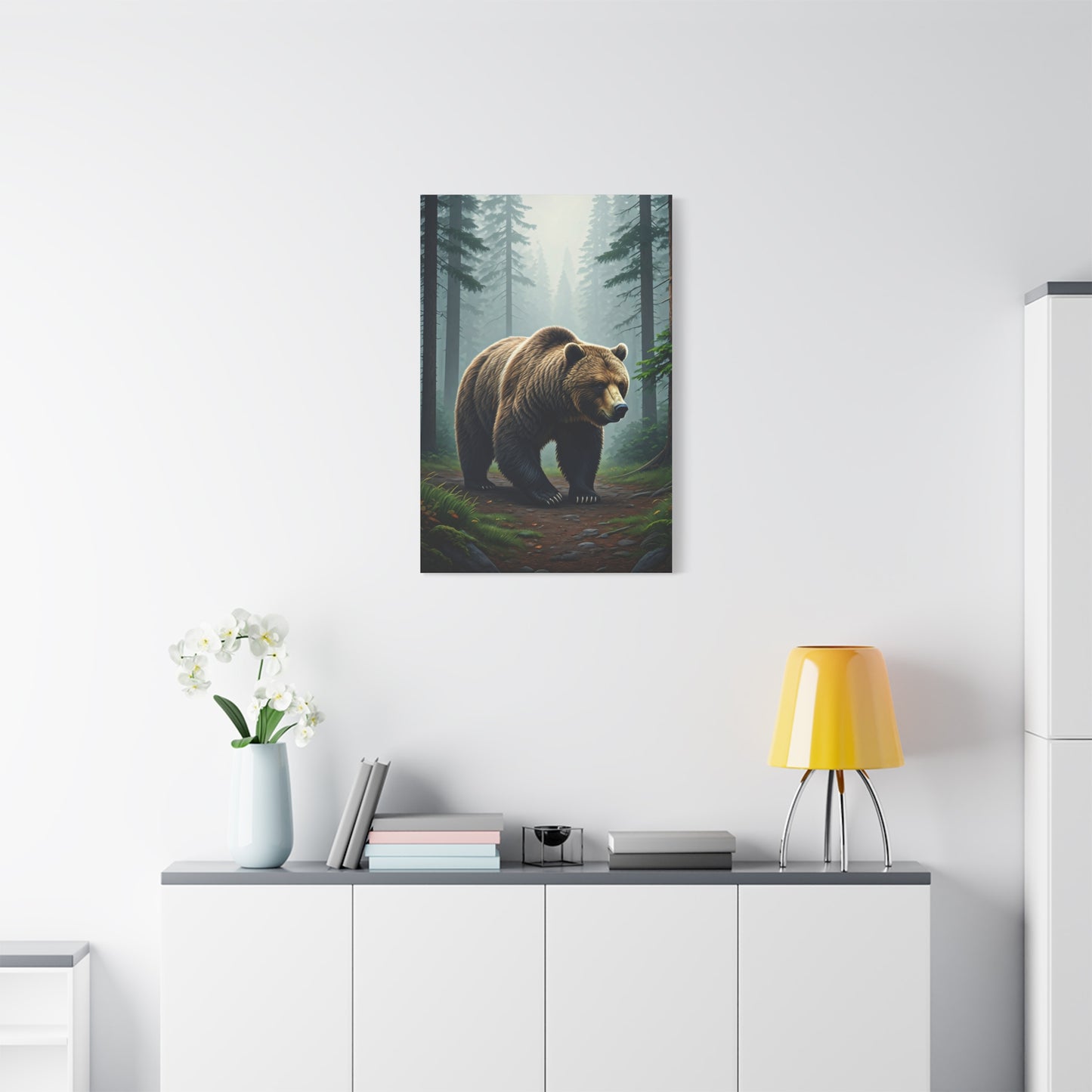 Woodland Path Grizzly Bear Wall Art & Canvas Prints