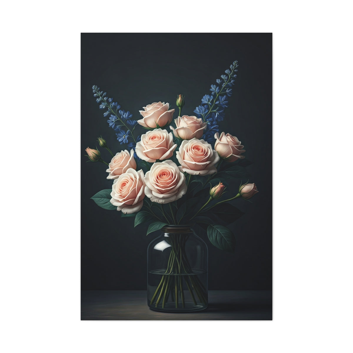 Blush Rose Bouquet in Glass Vase Wall Art & Canvas Prints