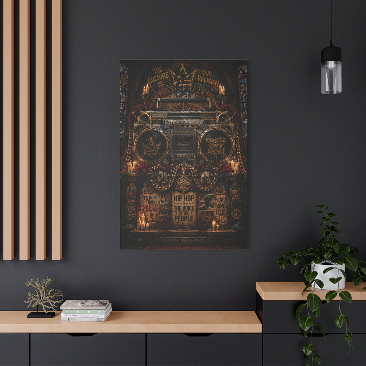 Hip Hop Cathedral Boombox Street Wall Art & Canvas Print