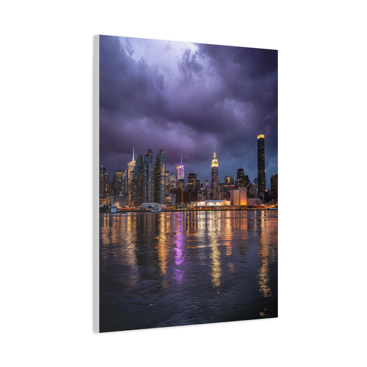 New York Skyline Rainstorm Reflections Wall Art & Canvas Print