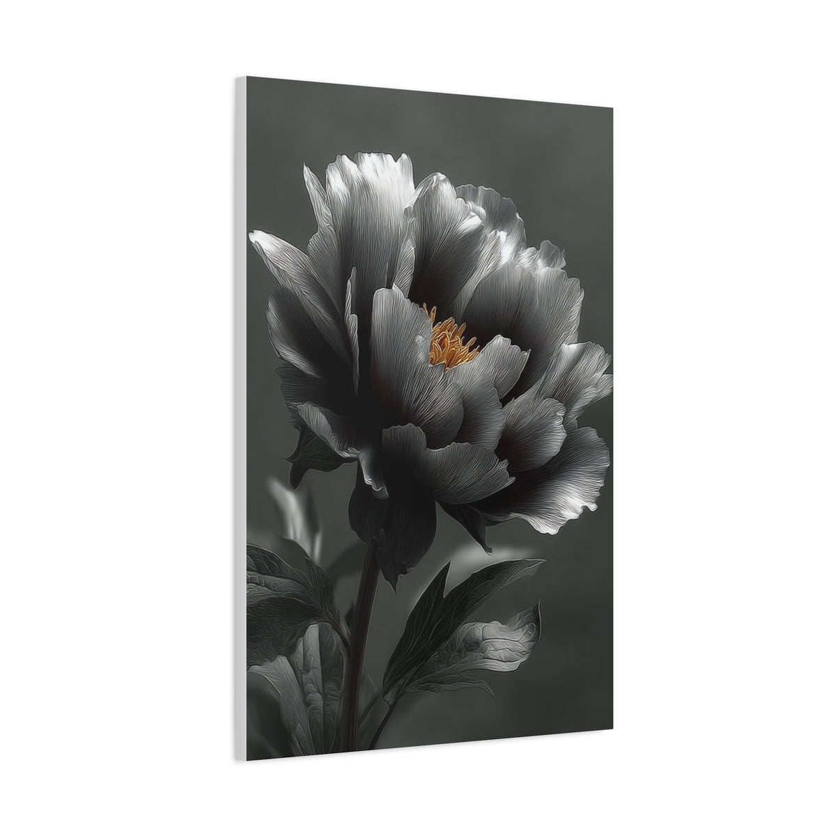 Silver Peony Fine Art Floral Wall Art & Canvas Print