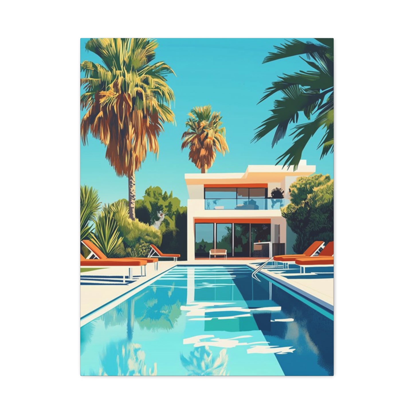 Long Swimming Pool In Resort Wall Art & Canvas Prints