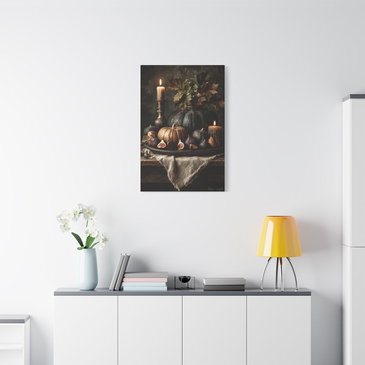 Autumn Harvest Candle Still Life Wall Art & Canvas Print