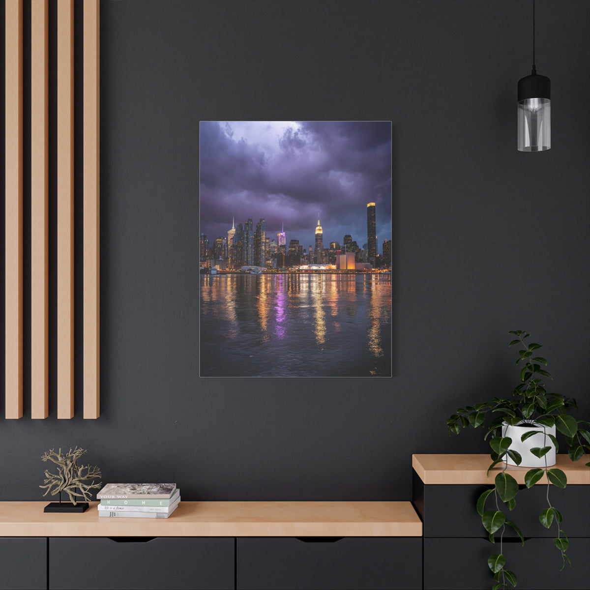 New York Skyline Rainstorm Reflections Wall Art & Canvas Print