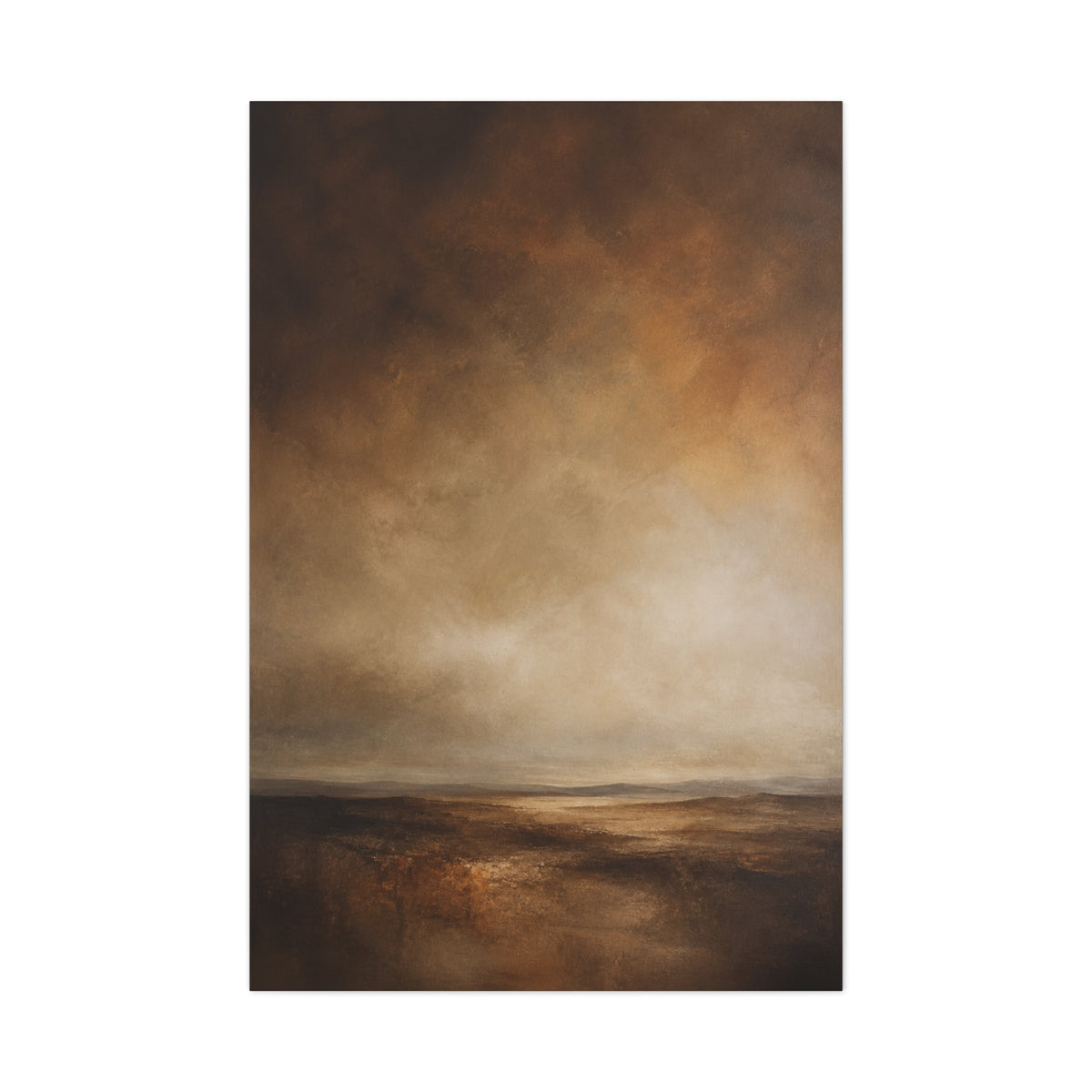 Earthy Brown Horizon Abstraction Wall Art & Canvas Print