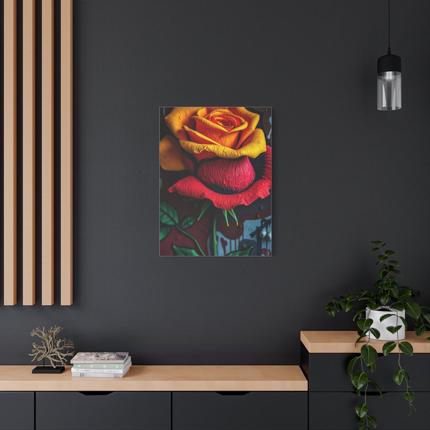 Opulent Petal Graffiti Canvas Wall Art & Canvas Print