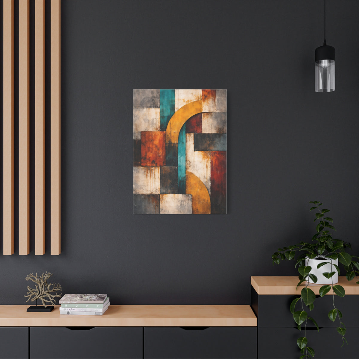 Warm Earthy Wabi-Sabi Abstract Landscape Wall Art & Canvas Print