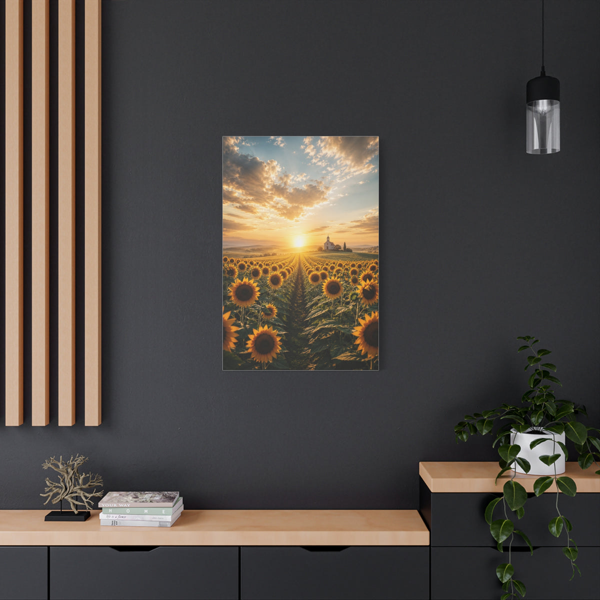 Sunflower Field Horizon Spiritual Landscape Wall Art & Canvas Print