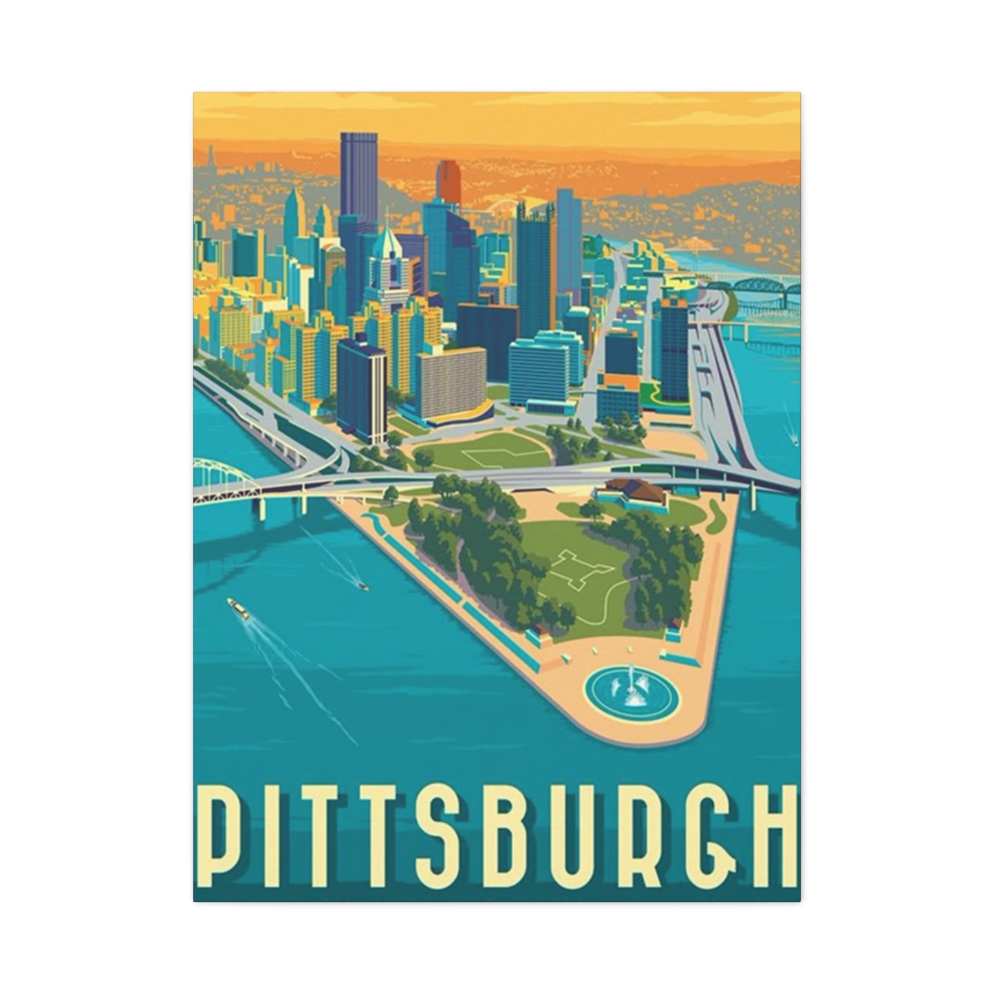 Pittsburgh Graffiti Steel Bridges Poster Wall Art & Canvas Prints