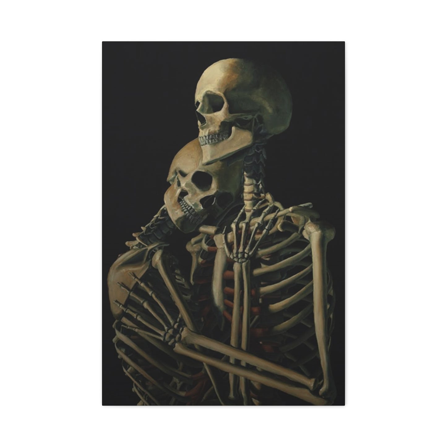 Skeleton Couple Hugging Wall Art & Canvas Prints