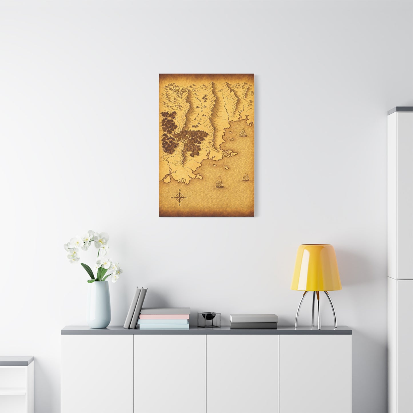 Antique Compass World Map Wall Art & Canvas Prints