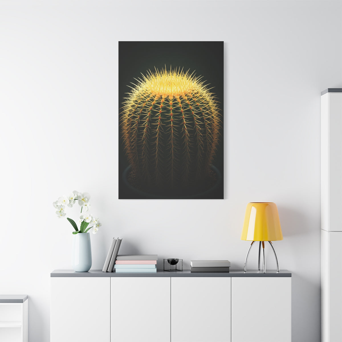 Golden Crown Cactus Portrait Wall Art & Canvas Prints