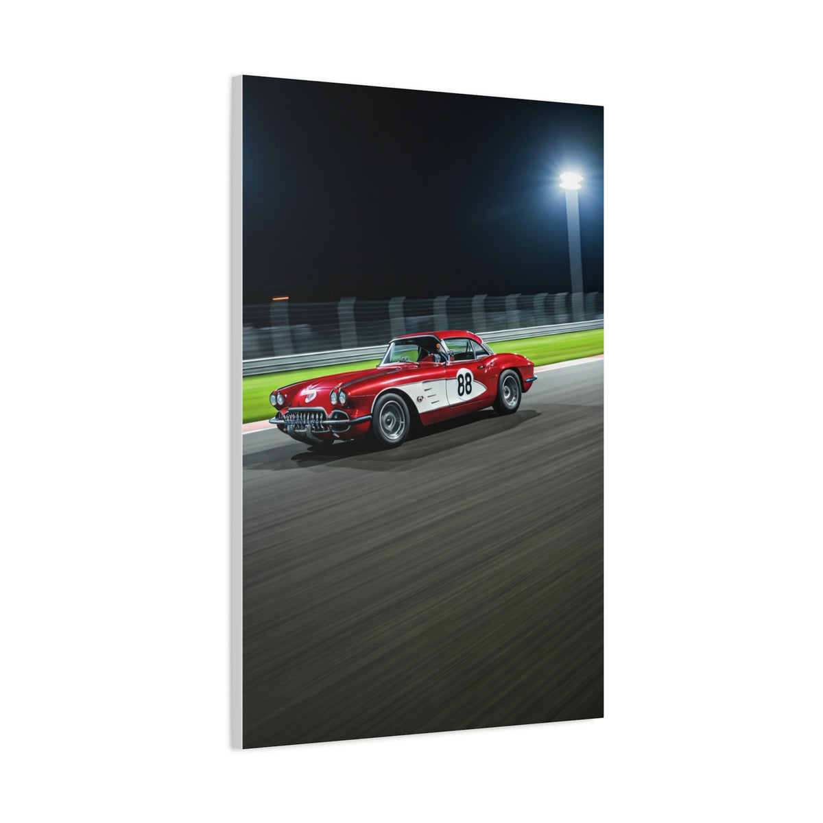 1962 Chevrolet Corvette C1 Night Circuit Racer Wall Art & Canvas Prints